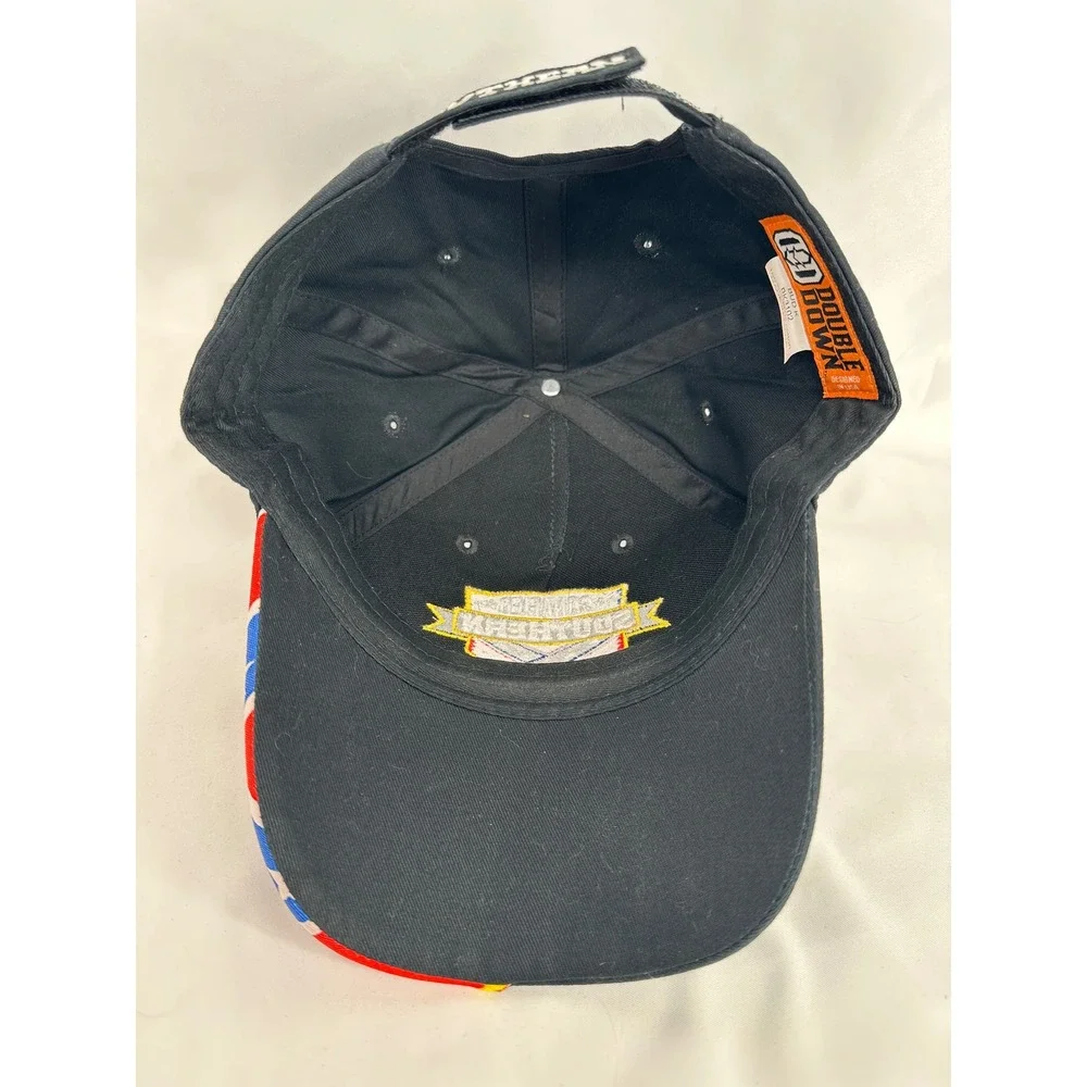Double Down Hat Mens OSFM Black Bonafied Southern Flag Brim Cotton Cap BK3102
